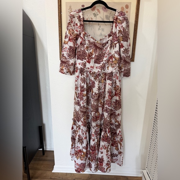 Cara Cara Dresses & Skirts - EUC Cara Cara Blue Hill Floral Print linen Dress